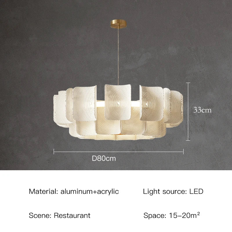 Wabi Sabi Chandelier Minimalist White Acrylic LED