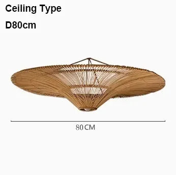 Wabi Sabi Japanese Rattan Pendant Light Wicker Chandelier