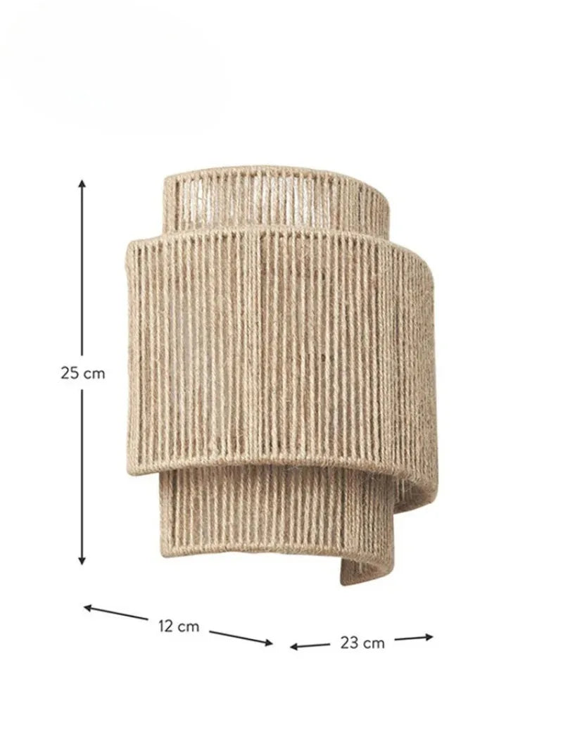 Japanese Wabi Sabi Retro Rattan Weaving Wall Lamp