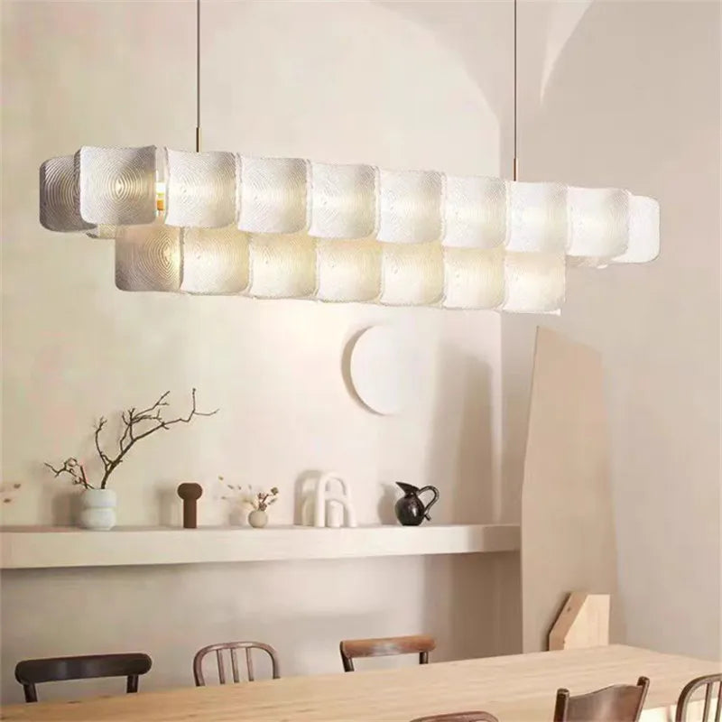 Wabi Sabi Chandelier Minimalist White Acrylic LED