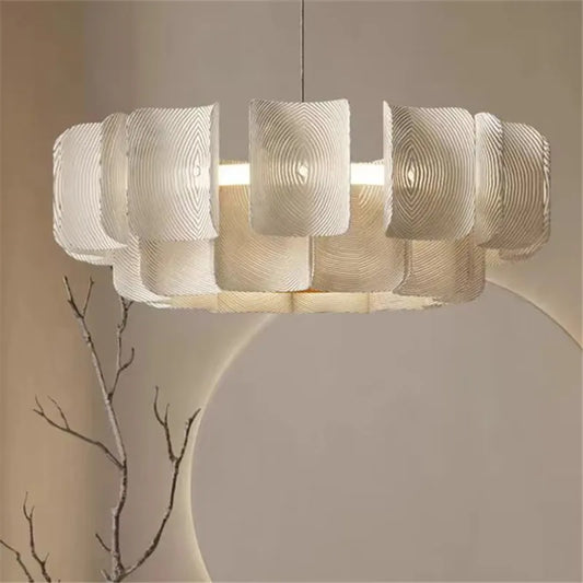 Wabi Sabi Chandelier Minimalist White  Acrylic LED