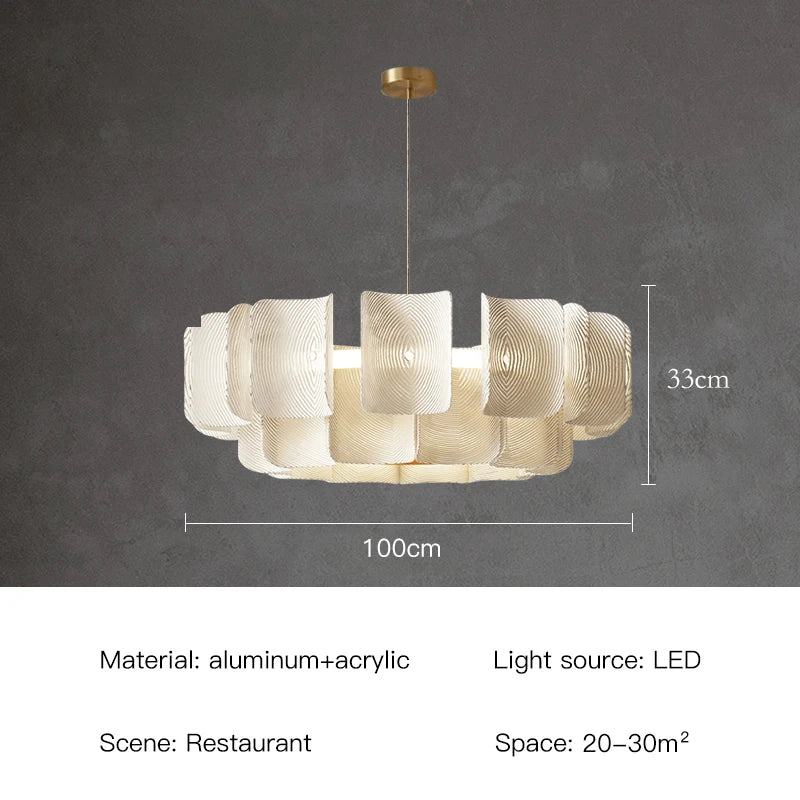 Wabi Sabi Chandelier Minimalist White Acrylic LED