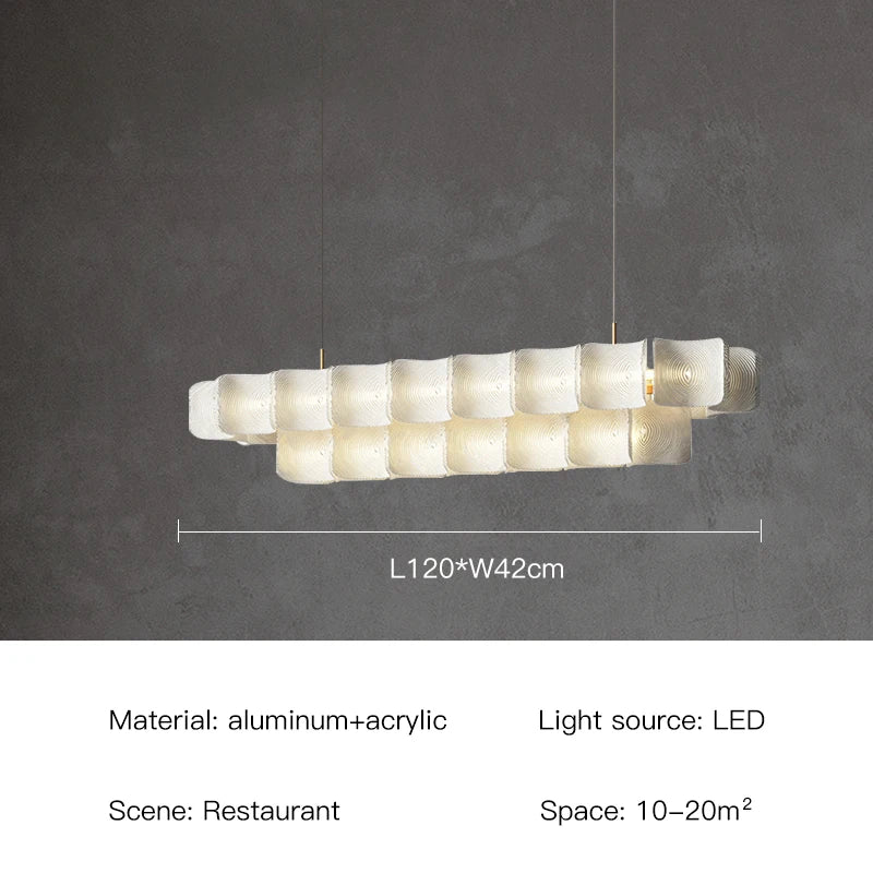 Wabi Sabi Chandelier Minimalist White Acrylic LED