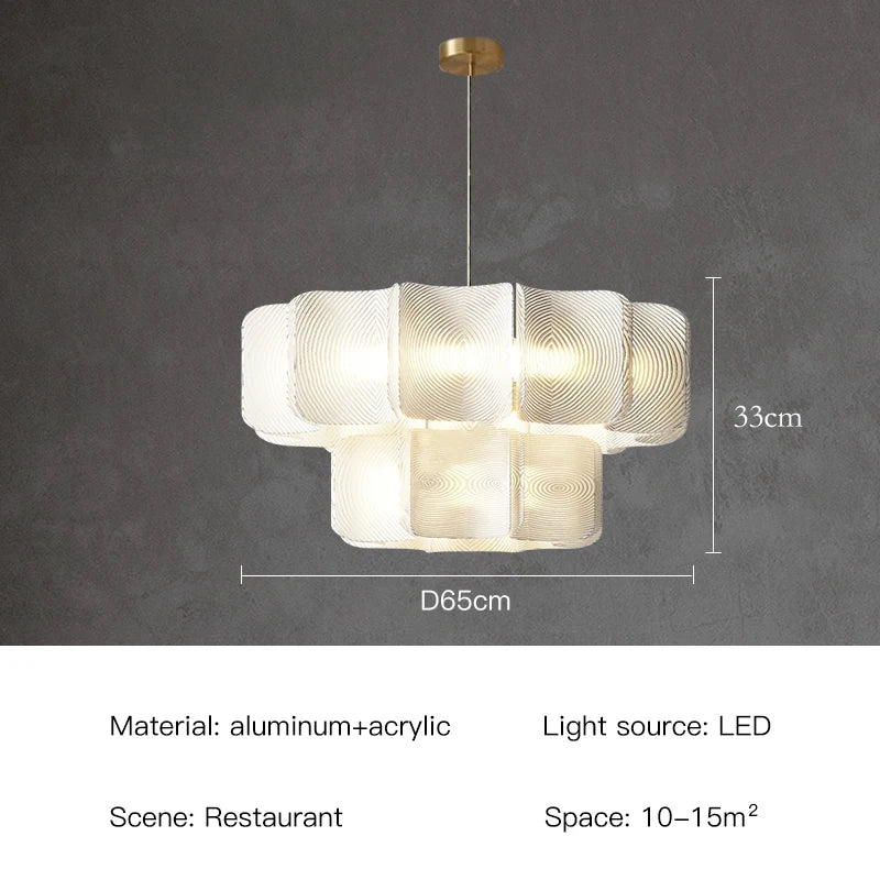 Wabi Sabi Chandelier Minimalist White Acrylic LED