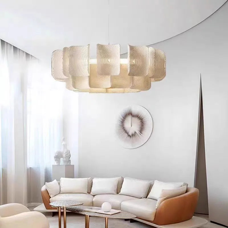 Wabi Sabi Chandelier Minimalist White Acrylic LED