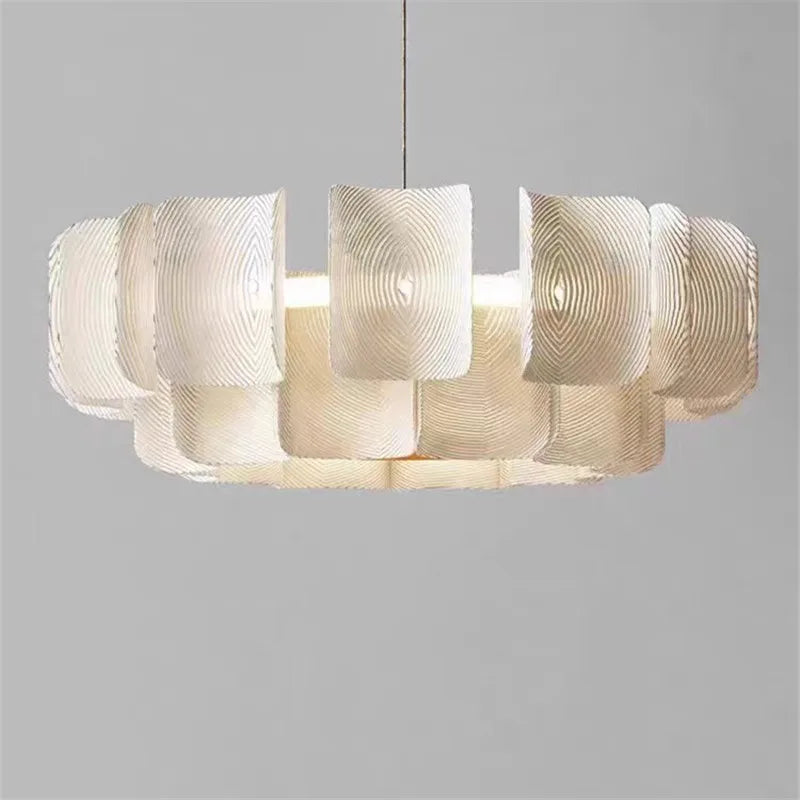 Wabi Sabi Chandelier Minimalist White Acrylic LED