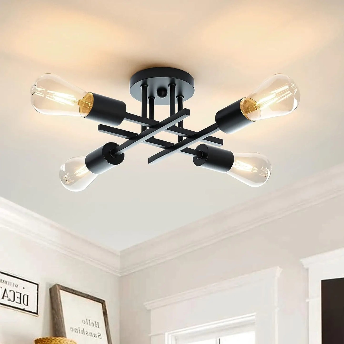 Sputnik Ceiling Light Mid Century Flush Mount Chandelier