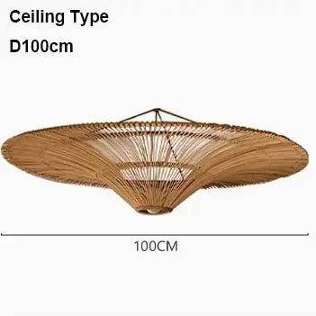 Wabi Sabi Japanese Rattan Pendant Light Wicker Chandelier