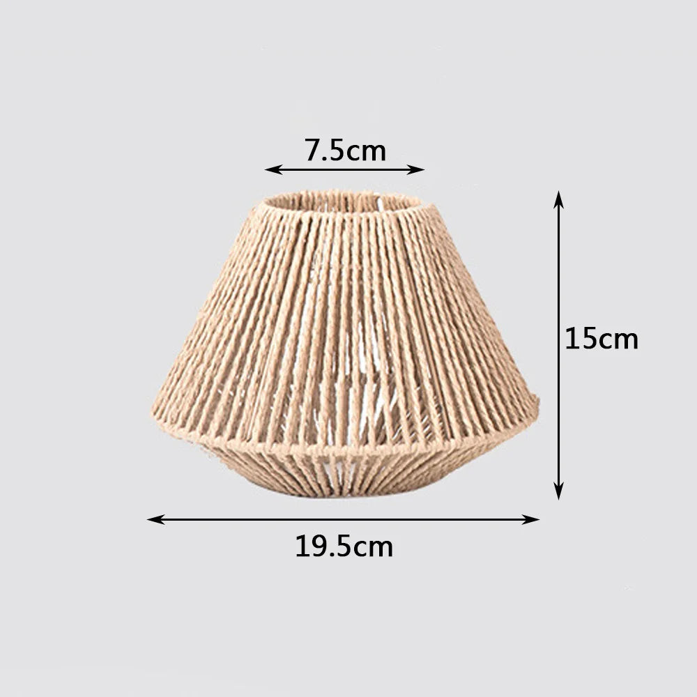 Rustic Rattan Hanging Light Geometric Wicker Basket Chandelier