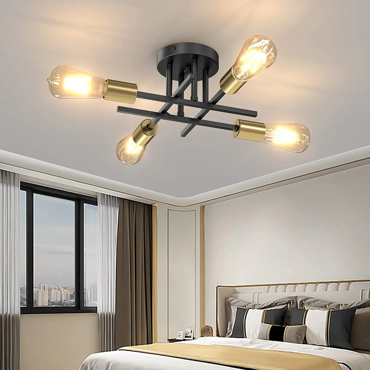 Sputnik Ceiling Light Mid Century Flush Mount Chandelier