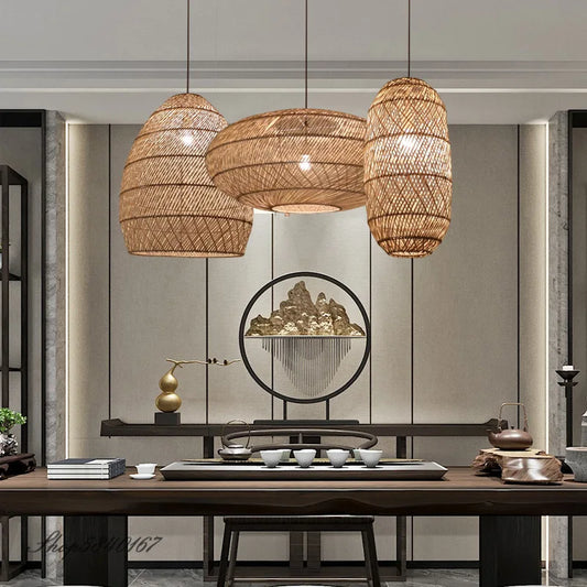 Handmade Retro Vintage Rattan Pendant