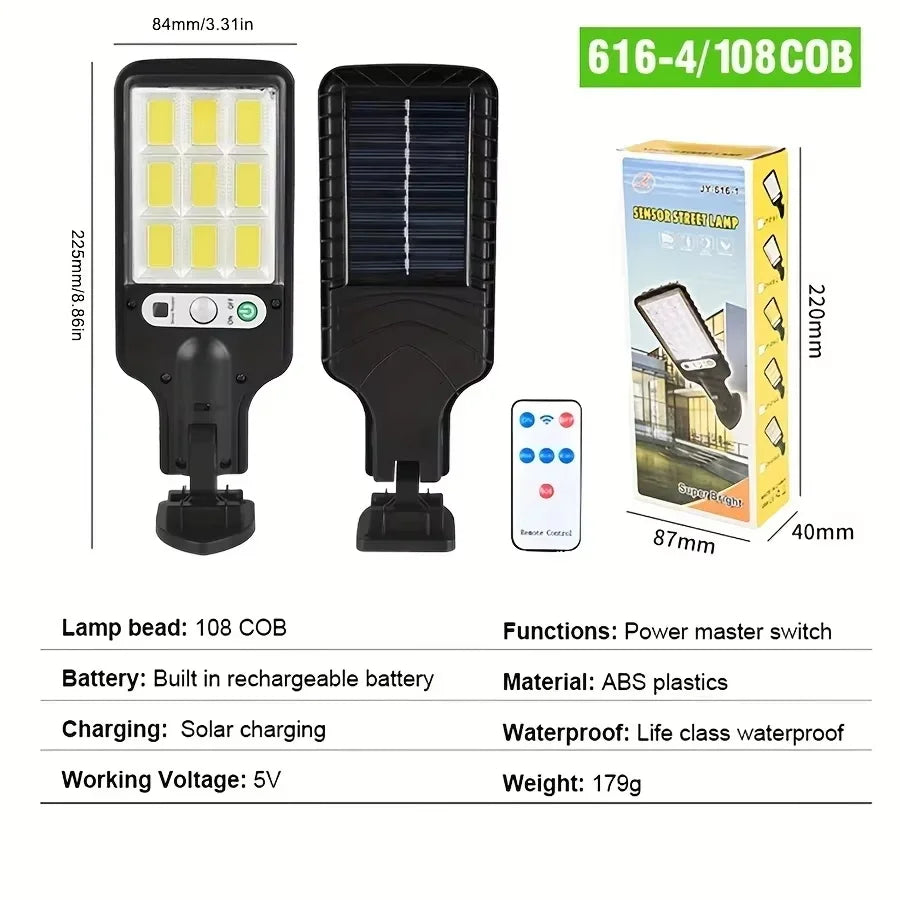 Solar Light with Motion Detection, Waterproof 3 Adjustable Modes
