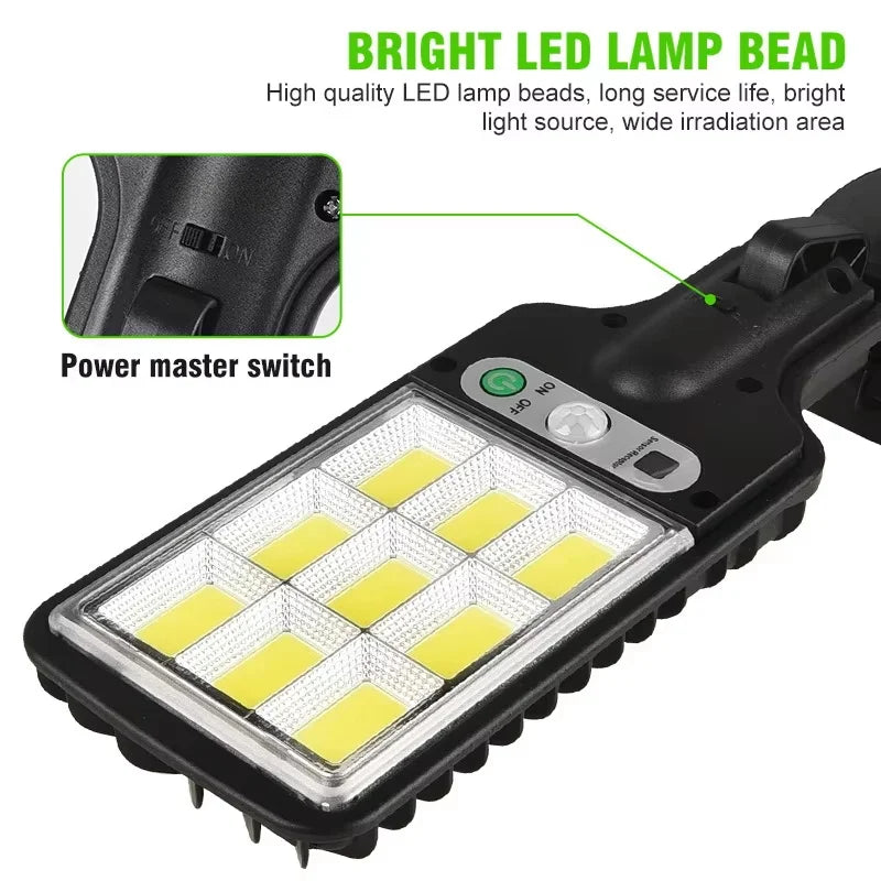 Solar Light with Motion Detection, Waterproof 3 Adjustable Modes
