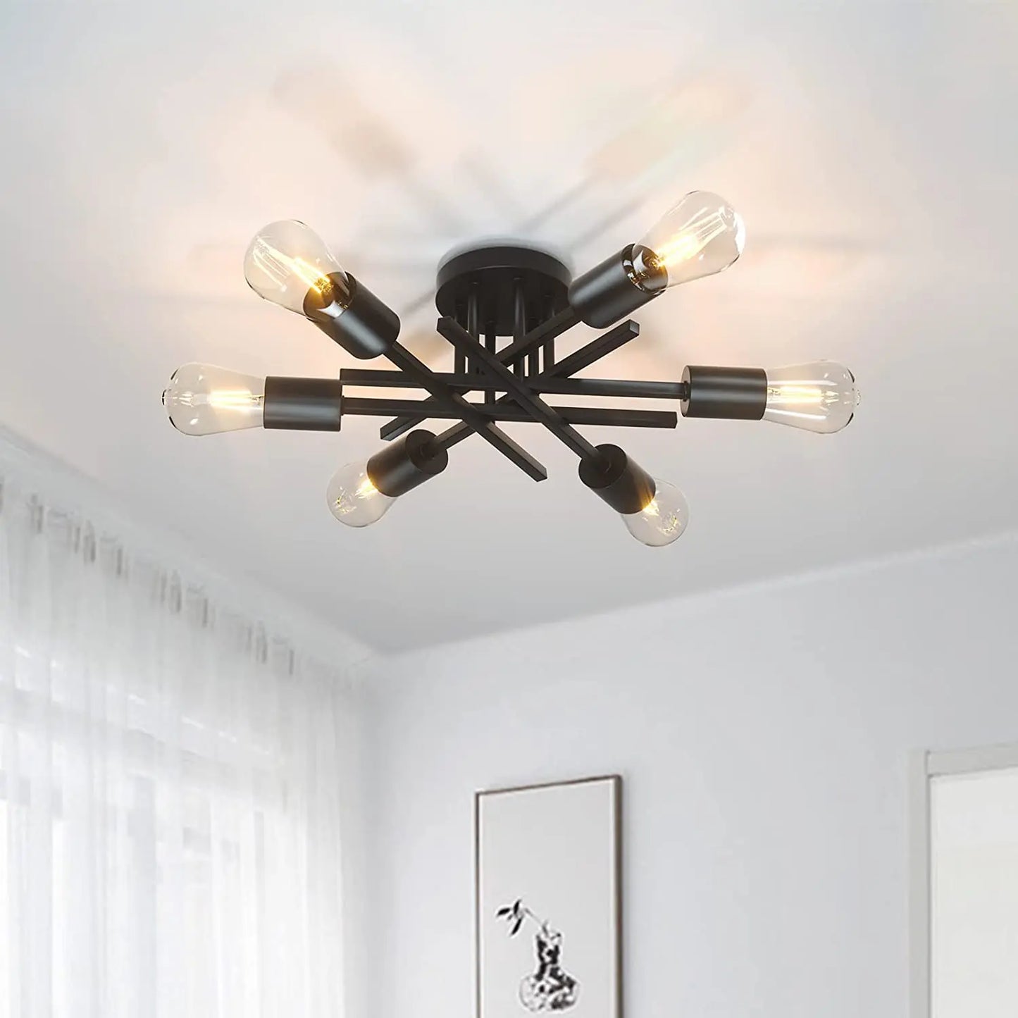 Sputnik Ceiling Light Mid Century Flush Mount Chandelier